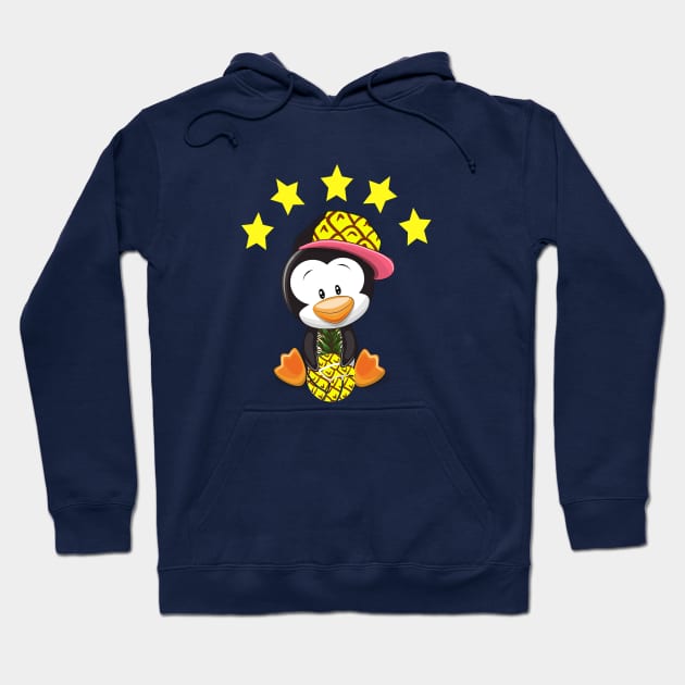 FUNNY PINAPPLE VOLLEYBALL PENGUIN Hoodie by Oliverwillson